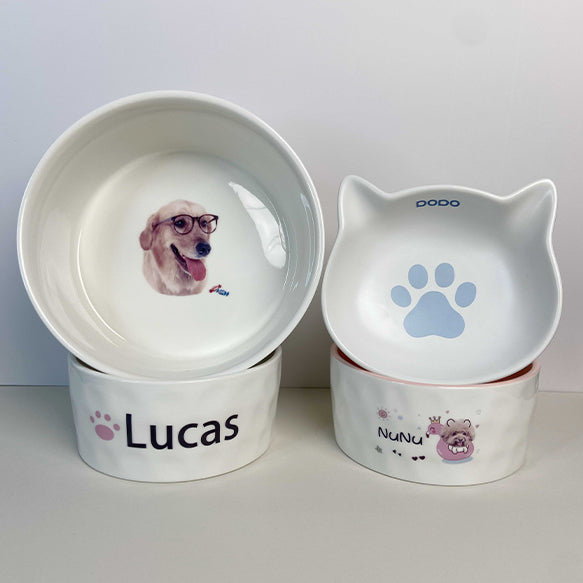 カスタム ペットフードボウル オリジナル ✨ 猫用 犬用 食器 ペット 名前 用品