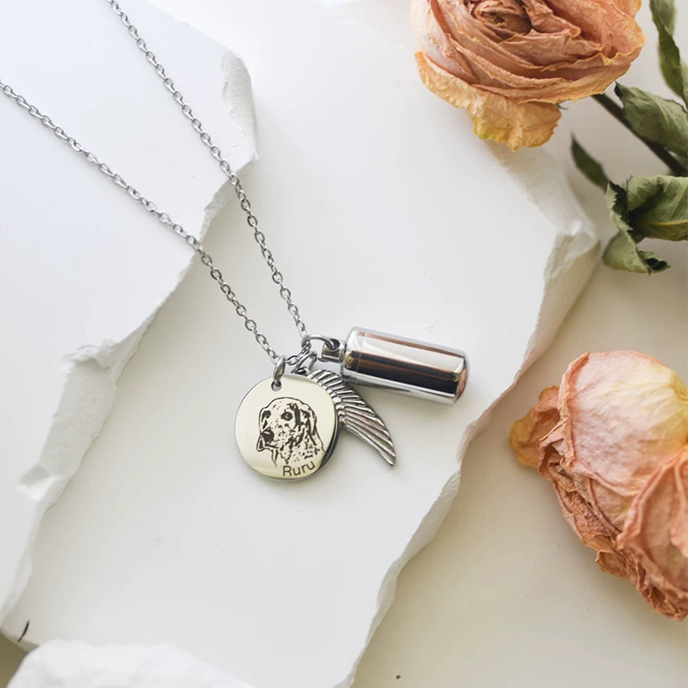 【遺骨ネックレス】ペットネックレス カスタマイズ 猫・犬 用品 記念品 世界に一つ