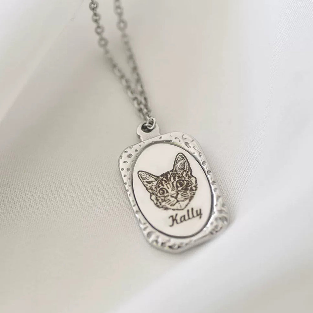 ｜パーソナライズ｜ペット 猫犬 写真カスタム ネックレス 記念ギフト 小さなプレゼント 精巧