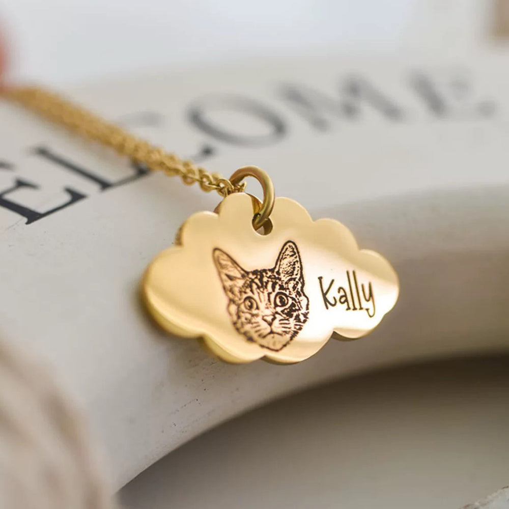「カスタムネックレス」オリジナルデザイン 猫犬 写真カスタム ギフト 精巧 記念日 ネックレス