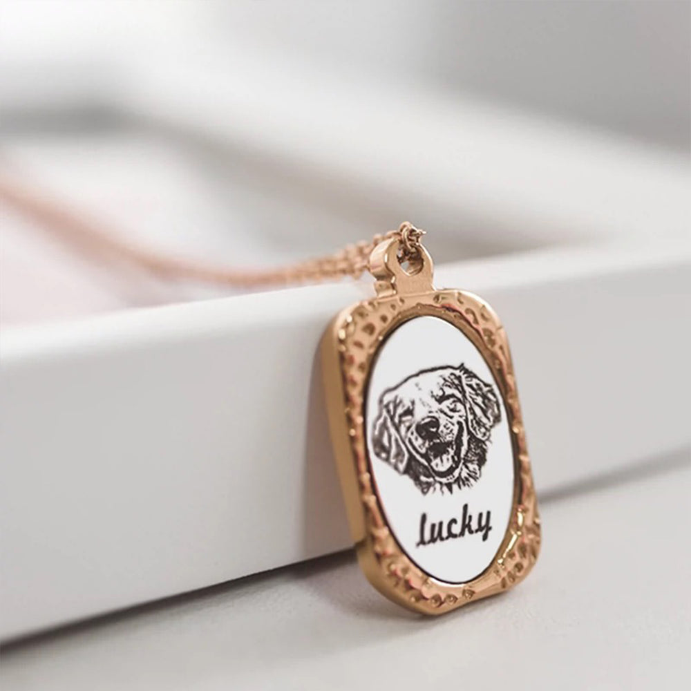 ｜パーソナライズ｜ペット 猫犬 写真カスタム ネックレス 記念ギフト 小さなプレゼント 精巧