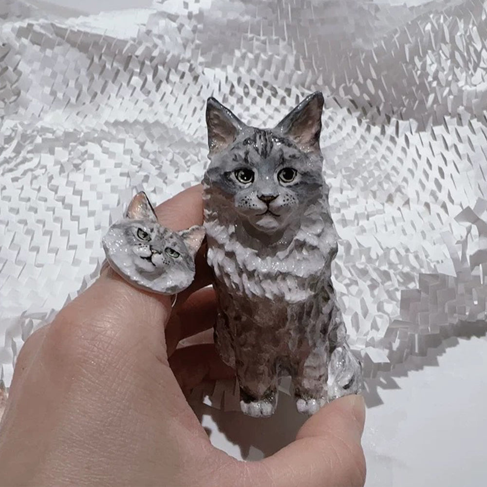 ｜デスクアクセサリー｜ペットの置物 手作り 猫や犬 可愛くて精巧なギフト 世界に一つだけのカスタム