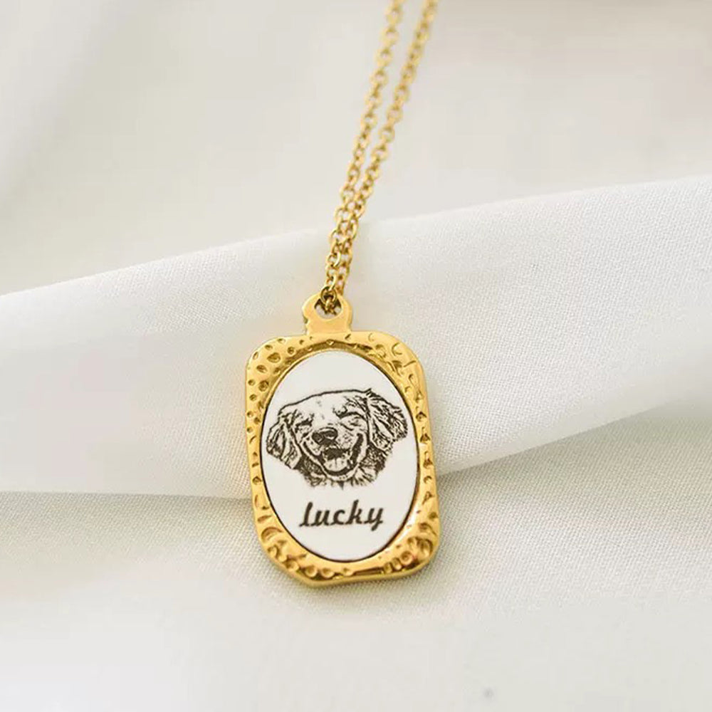 ｜パーソナライズ｜ペット 猫犬 写真カスタム ネックレス 記念ギフト 小さなプレゼント 精巧