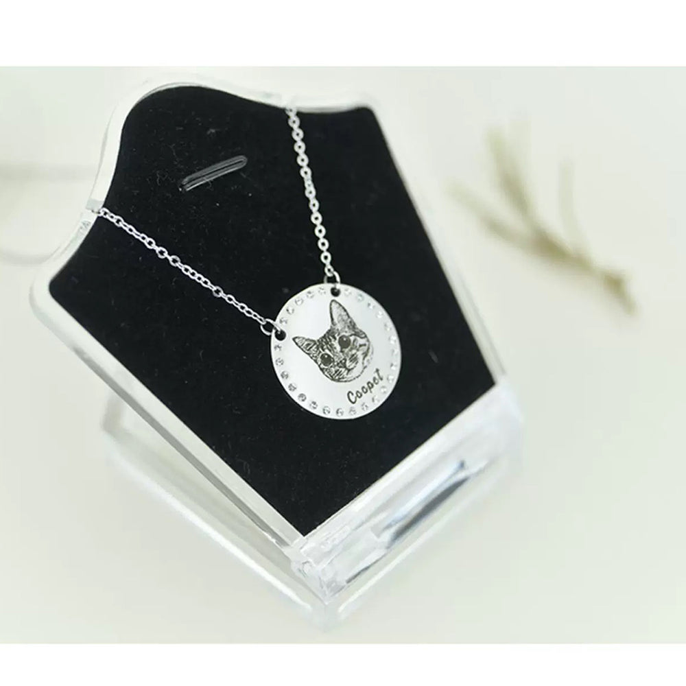 【ペットネックレス】ダイヤモンドが埋め込まれ 愛寵の写真をカスタマイズ可能 精巧で美しいネックレス 個性的なカスタマイ