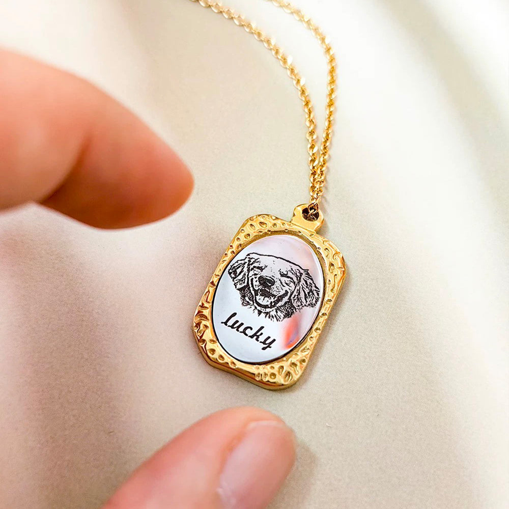 ｜パーソナライズ｜ペット 猫犬 写真カスタム ネックレス 記念ギフト 小さなプレゼント 精巧
