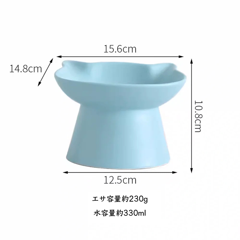 【猫耳デザイン】オリジナル似顔絵と名前が入る ✨ペット 猫 犬 用品ペットフードボウル 食器