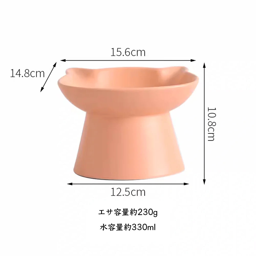 【猫耳デザイン】オリジナル似顔絵と名前が入る ✨ペット 猫 犬 用品ペットフードボウル 食器