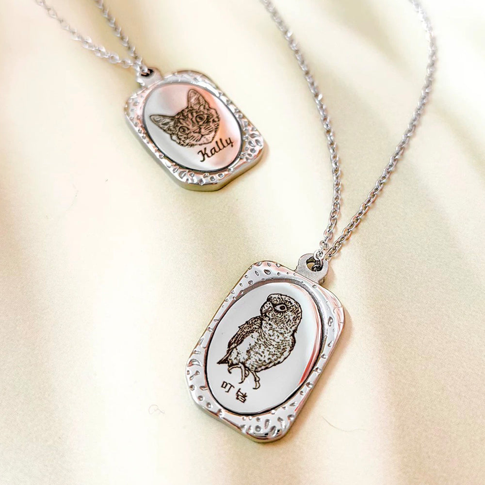 ｜パーソナライズ｜ペット 猫犬 写真カスタム ネックレス 記念ギフト 小さなプレゼント 精巧