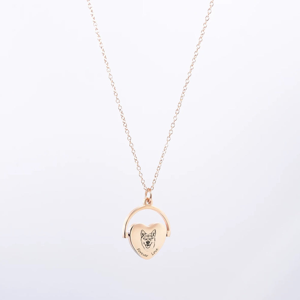 【ペットネックレス】ペット用品 猫・犬用ネックレス用品 カスタム可能で写真を入れられ 回転可能