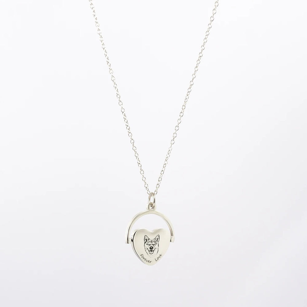 【ペットネックレス】ペット用品 猫・犬用ネックレス用品 カスタム可能で写真を入れられ 回転可能