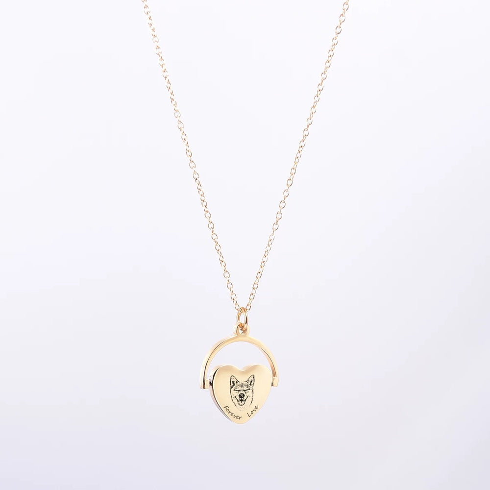 【ペットネックレス】ペット用品 猫・犬用ネックレス用品 カスタム可能で写真を入れられ 回転可能