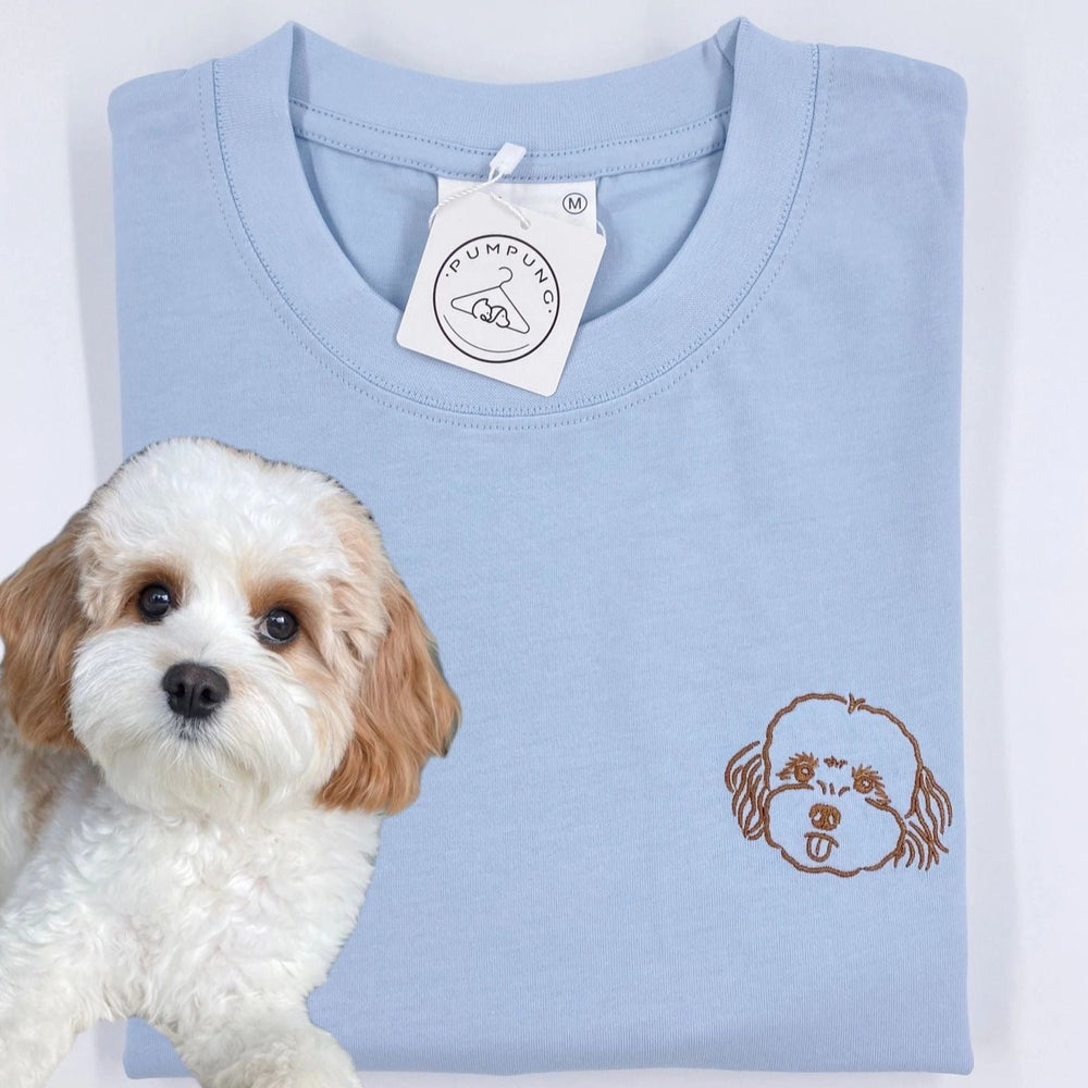 うちの子・ペットの写真でつくる定番刺繍Tシャツ XS〜3XL いつでも一緒♪