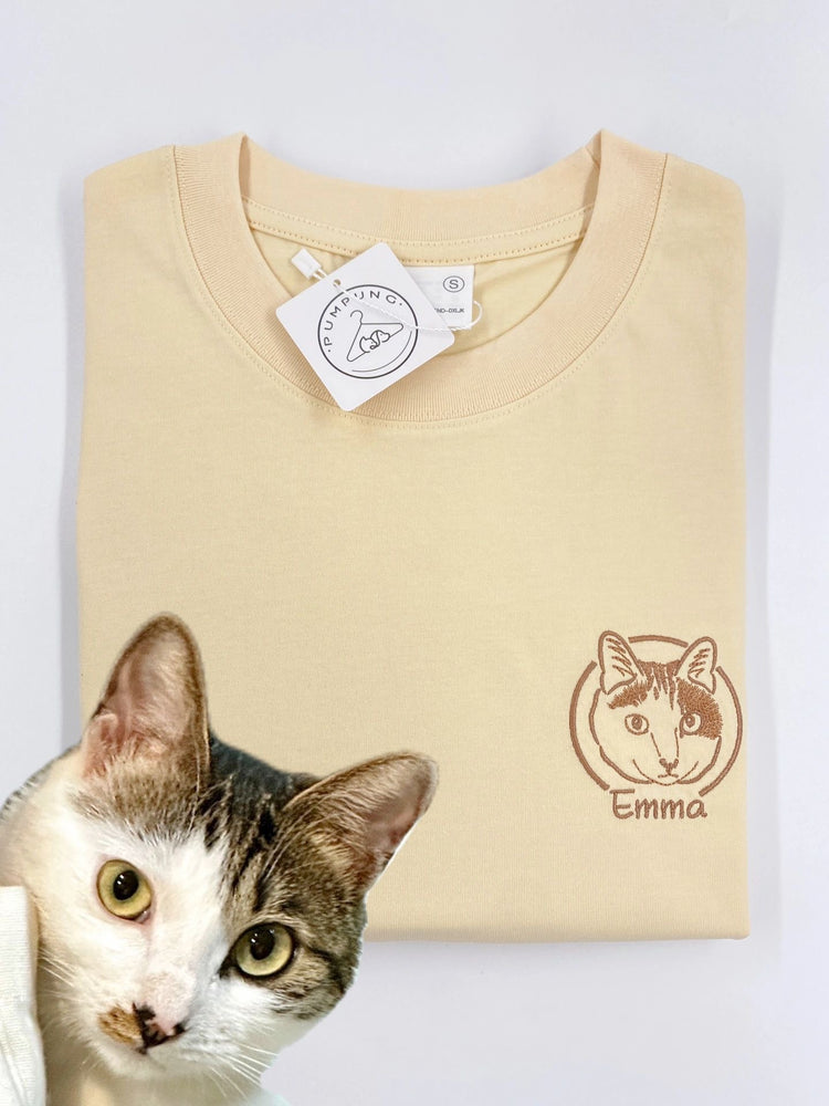 うちの子・ペットの写真でつくる定番刺繍Tシャツ XS〜3XL いつでも一緒♪