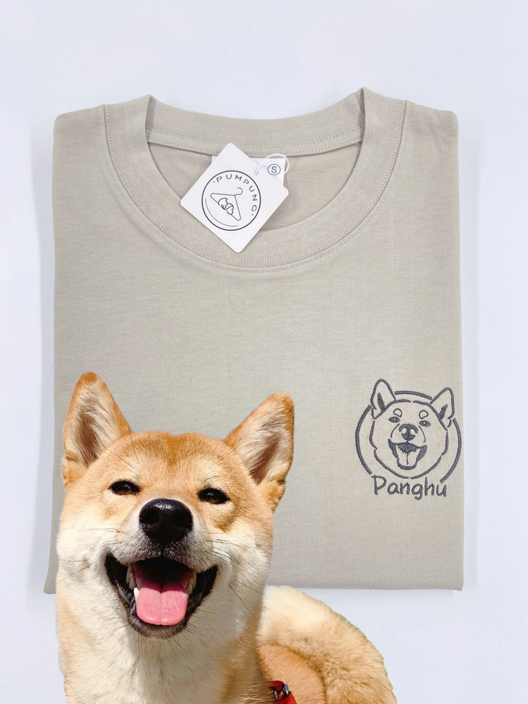 うちの子・ペットの写真でつくる定番刺繍Tシャツ XS〜3XL いつでも一緒♪