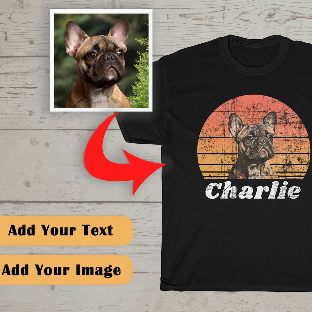 うちの子・ペットの写真でつくる定番お名前Tシャツ XS〜3XL いつでも一緒♪