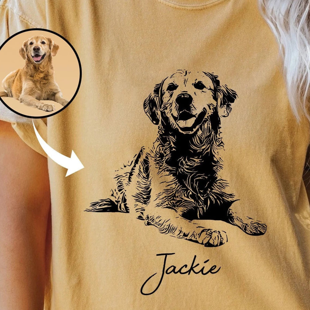 うちの子・ペットの写真でつくる定番お名前Tシャツ XS〜3XL いつでも一緒♪