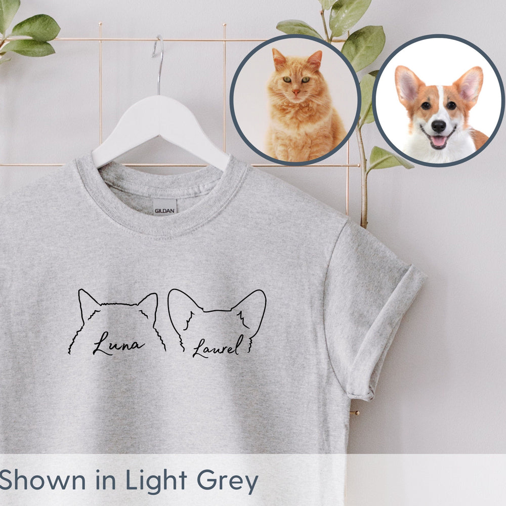 うちの子・ペットの写真でつくる定番耳Tシャツ XS〜3XL いつでも一緒♪