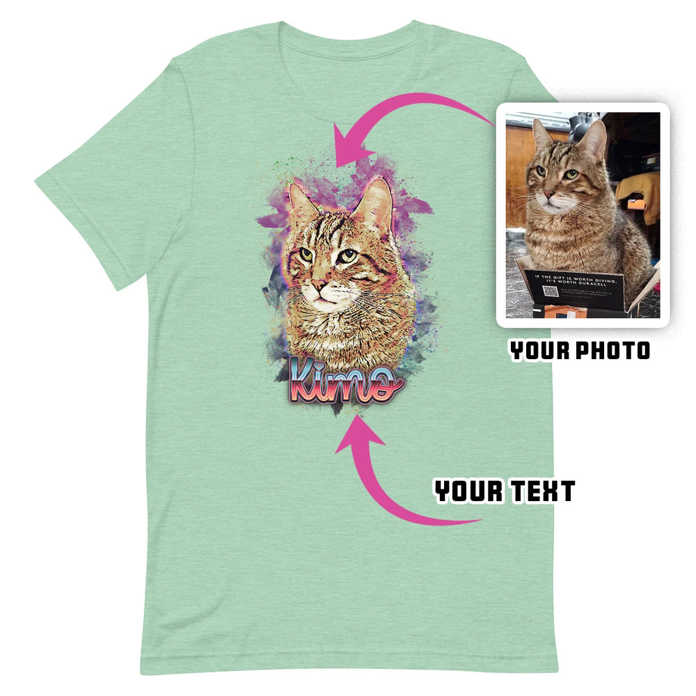 うちの子・ペットの写真でつくる定番お名前Tシャツ XS〜3XL いつでも一緒♪