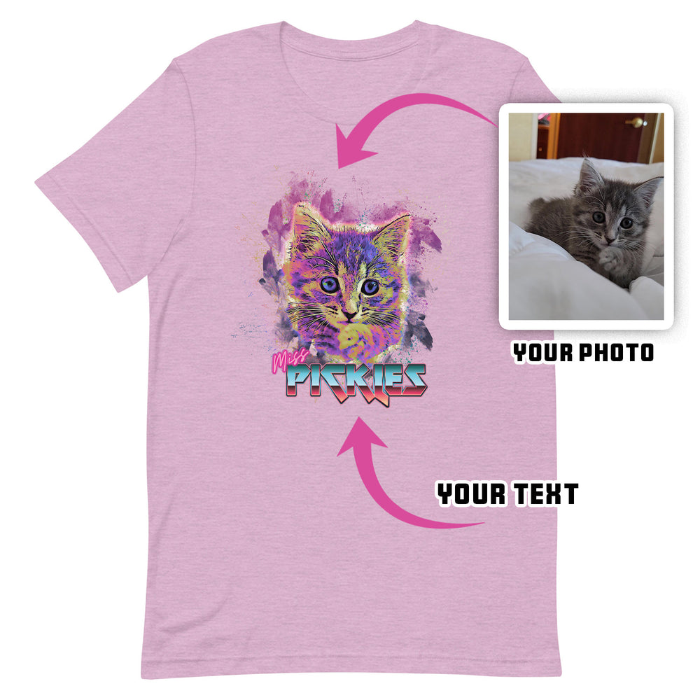 うちの子・ペットの写真でつくる定番お名前Tシャツ XS〜3XL いつでも一緒♪