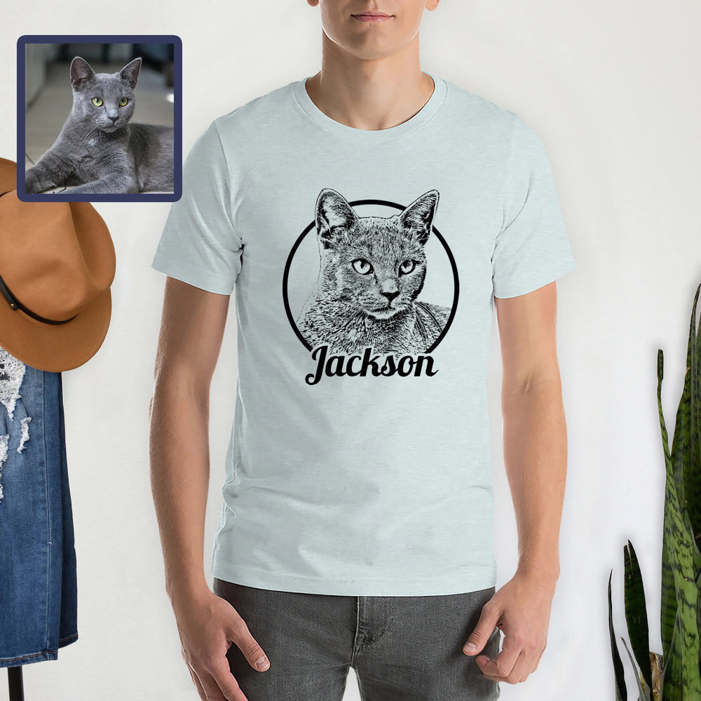 うちの子・ペットの写真でつくる定番お名前Tシャツ XS〜3XL いつでも一緒♪