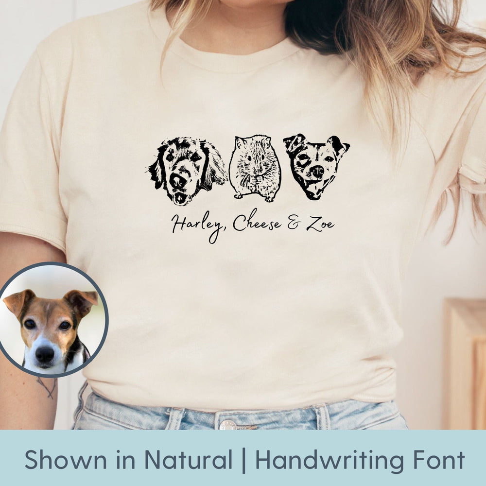 うちの子・ペットの写真でつくる定番お名前Tシャツ XS〜3XL いつでも一緒♪