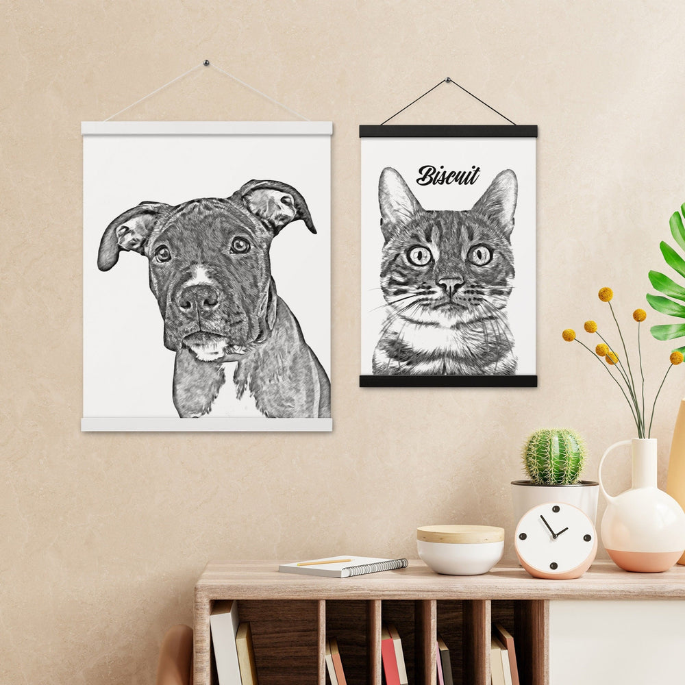 写真から♡ポートレートカスタムスケッチポスター 名前付き♪誕生日プレゼント・記念日・贈り物