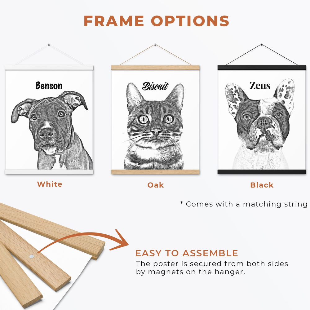 写真から♡ポートレートカスタムスケッチポスター 名前付き♪誕生日プレゼント・記念日・贈り物