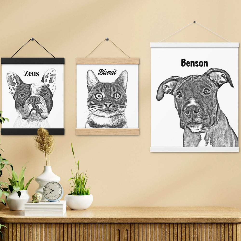 写真から♡ポートレートカスタムスケッチポスター 名前付き♪誕生日プレゼント・記念日・贈り物