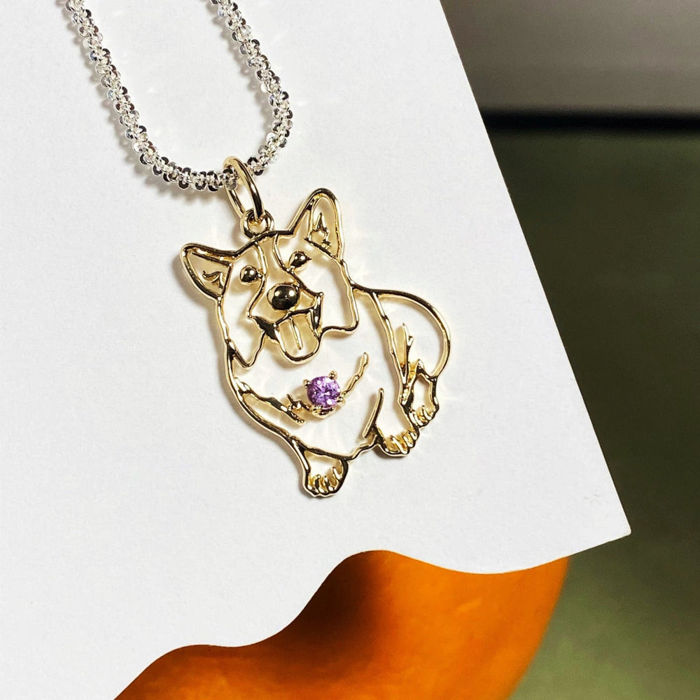 犬や猫などのペット写真で世界にひとつの素敵なネックレス♡誕生石♡世界に一つ！