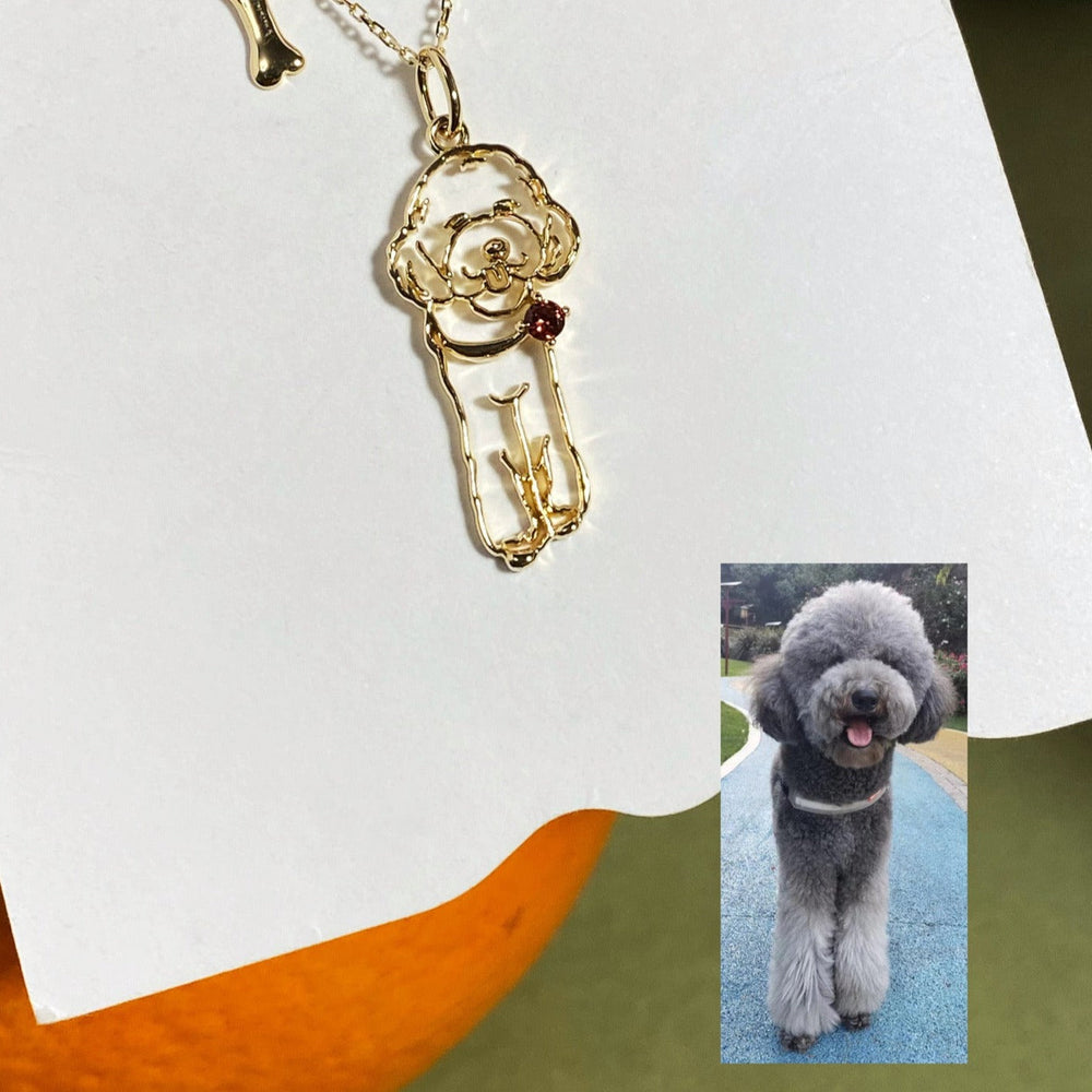 犬や猫などのペット写真で世界にひとつの素敵なネックレス♡誕生石♡世界に一つ！