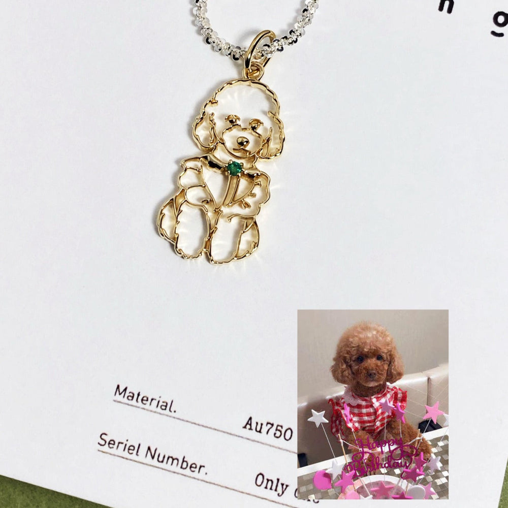 犬や猫などのペット写真で世界にひとつの素敵なネックレス♡誕生石♡世界に一つ！