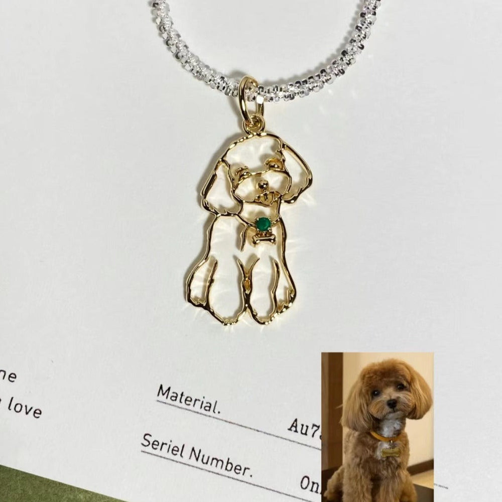 犬や猫などのペット写真で世界にひとつの素敵なネックレス♡誕生石♡世界に一つ！