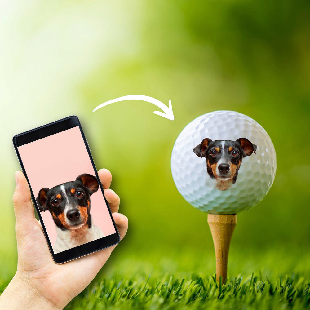 オリジナルゴルフボールプレゼント写真・ロゴ入り ペット・愛犬・猫