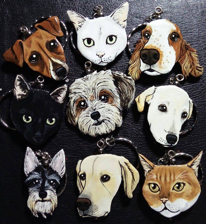 オリジナル似顔絵ペットキーチェーン